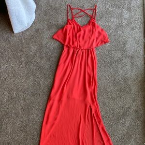 Red maxi dress